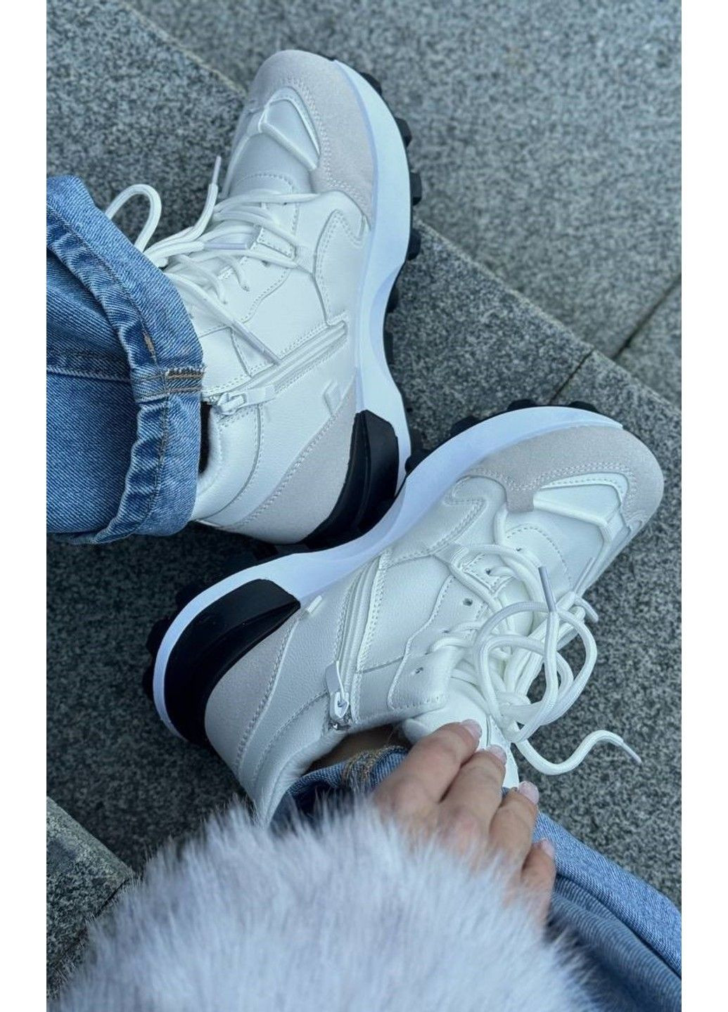 Черевики жіночі зимові на хутрі білі Saimaoji (311600358)