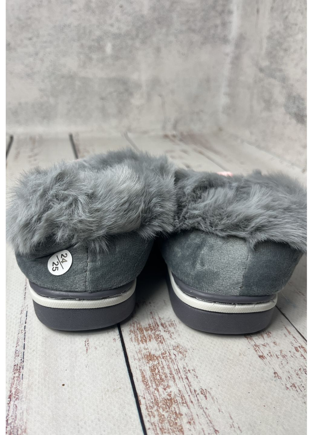 Серые тапочки домашние для девочки серо-розовый (1216-2) Lion