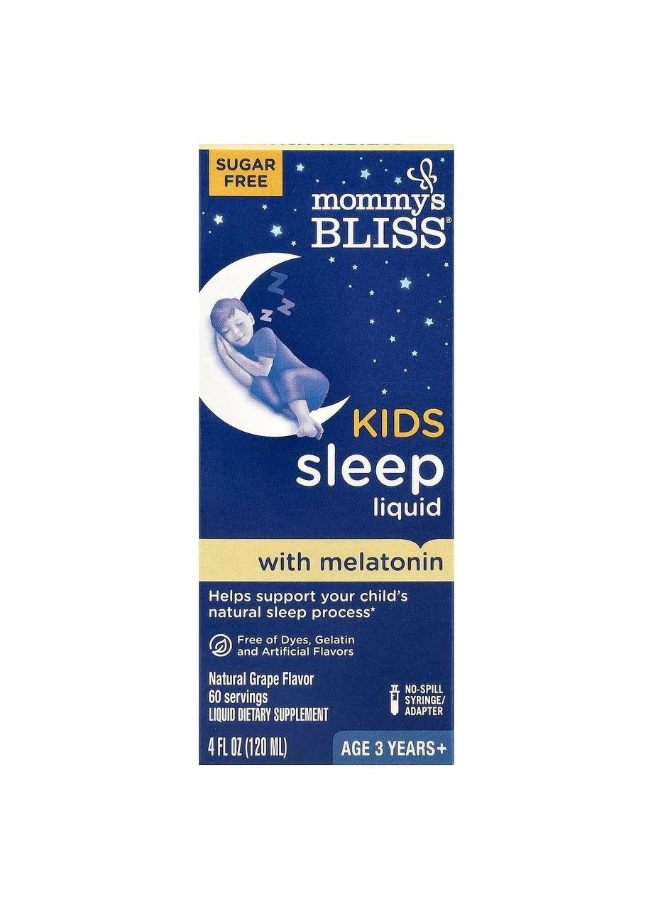 Рідина для сну для дітей натуральний виноград (Kids Sleep Liquid Kids 3 Yrs + Natural Grape) 120 мл Mommy's Bliss (368786095)