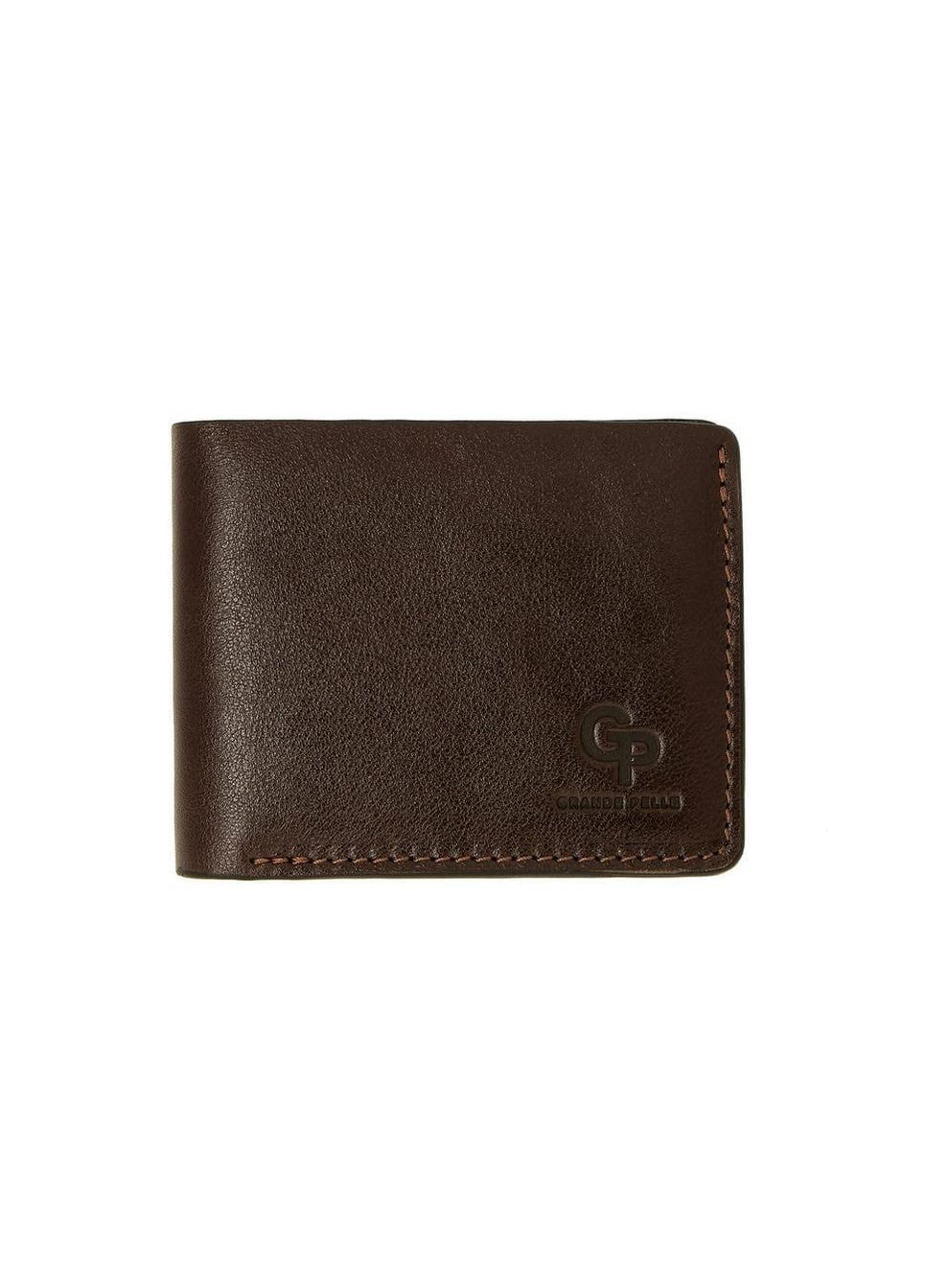 Портмоне Onda 110х90х10 мм глянсова шкіра шоколад 507620 Grande Pelle (324622970)
