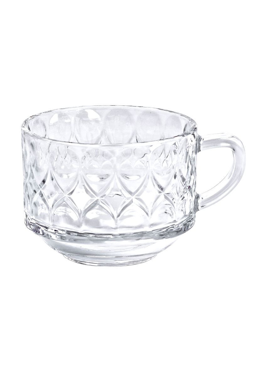 Набор чашек прозрачных 6 шт 270 мл стеклянных для чая, для кофе HP-YH-11 (A-033614) Yiwu (355889945)