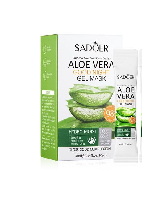 Нічна маска-стік з екстрактом алое, 4 мл*20 шт SADOER (296109808)