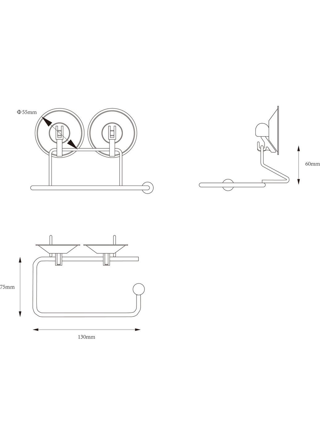Бумага хром настенная подвесная для туалетной бумаги с защитной крышкой устойчива к влаге. Arino (373931795)
