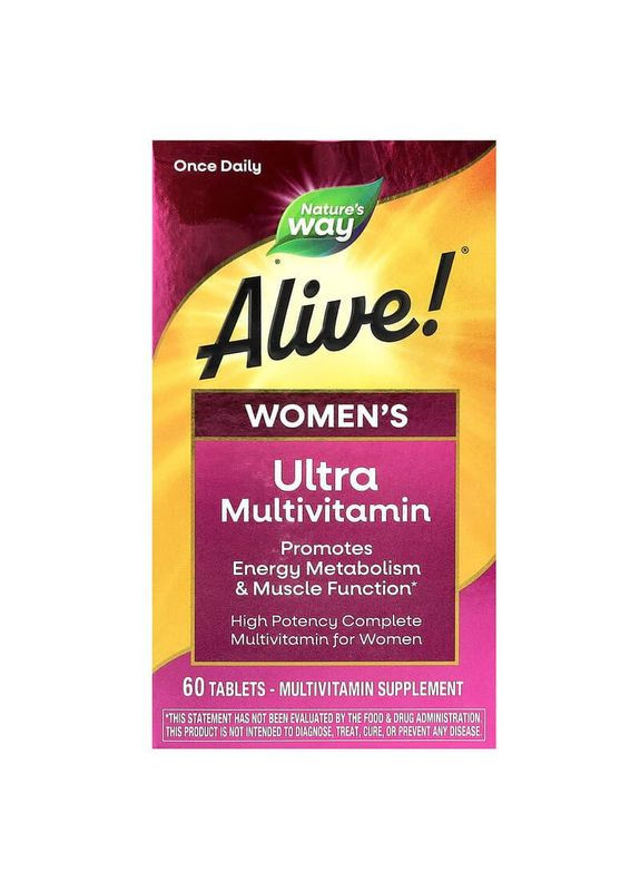 Мультивитамины для женщин Alive! Women's Multi-Vitamin 60 таблеток Nature's Way (357340298)