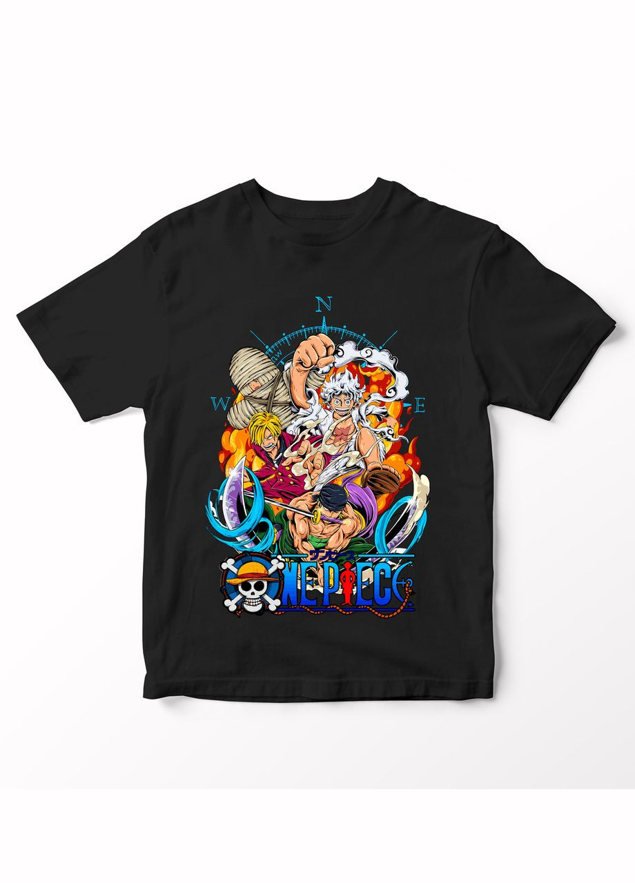 Чорна футболка з аніме принтом one piece - 76 No Brand