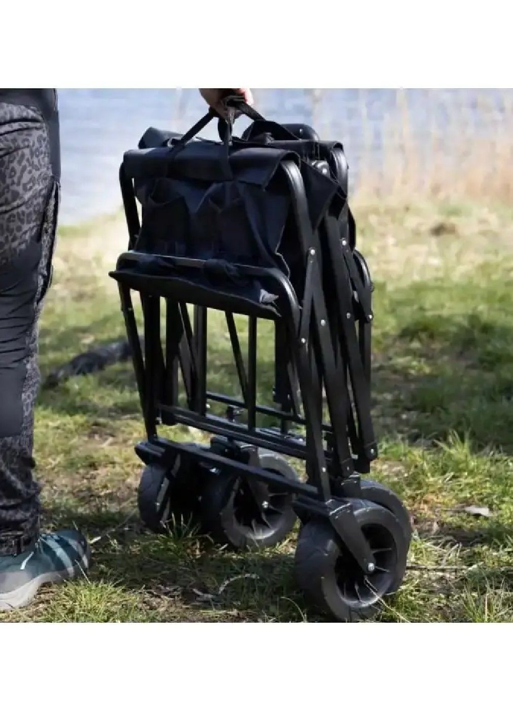 Садовий транспортний візок зі складними боковинами регульованою ручкою навантаженням до 55 кг 67 л 72x47x68-87 см (481470-Prob) Unbranded (362144905)