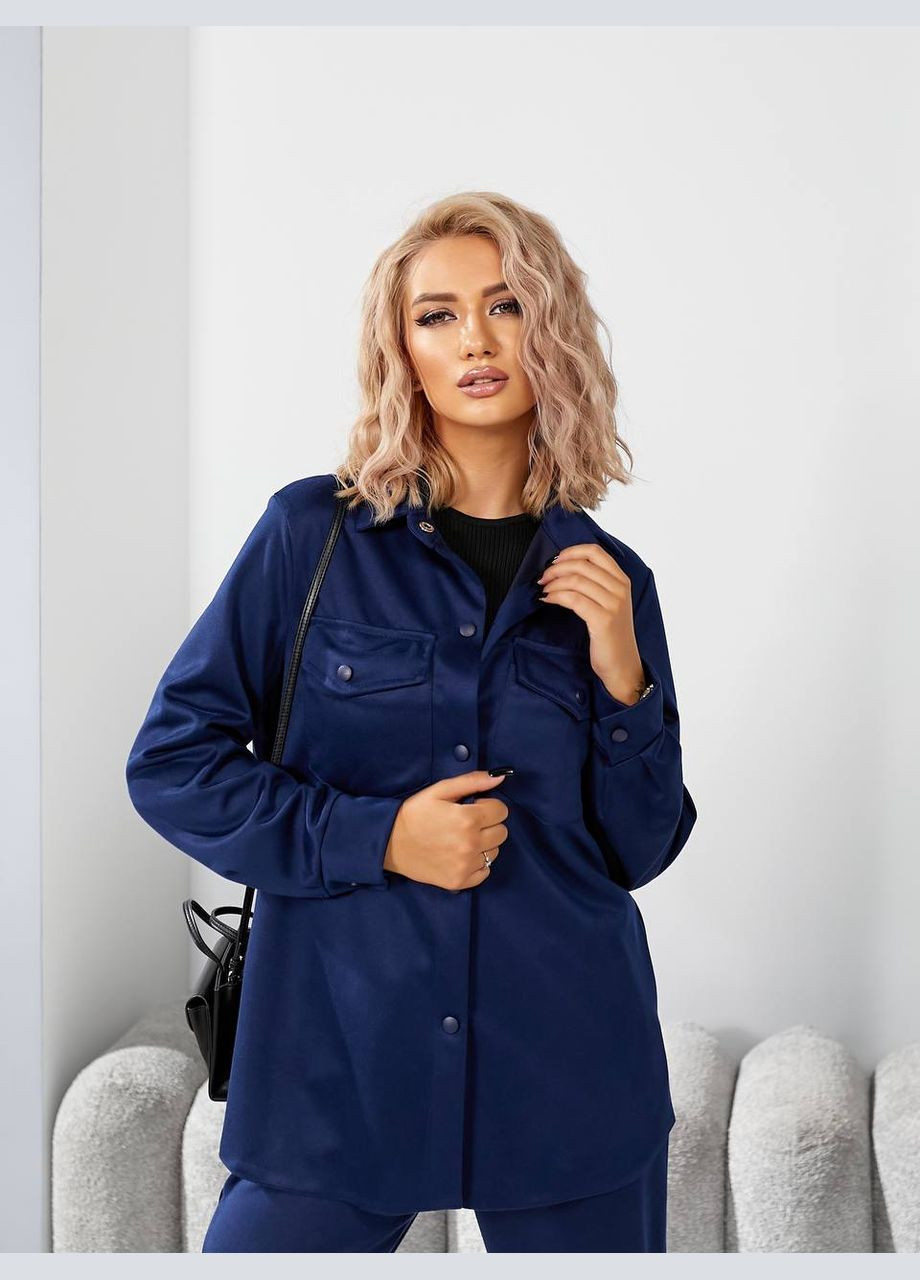 Женский прогулочный костюм синего цвета 29118 Fashion (302214881)