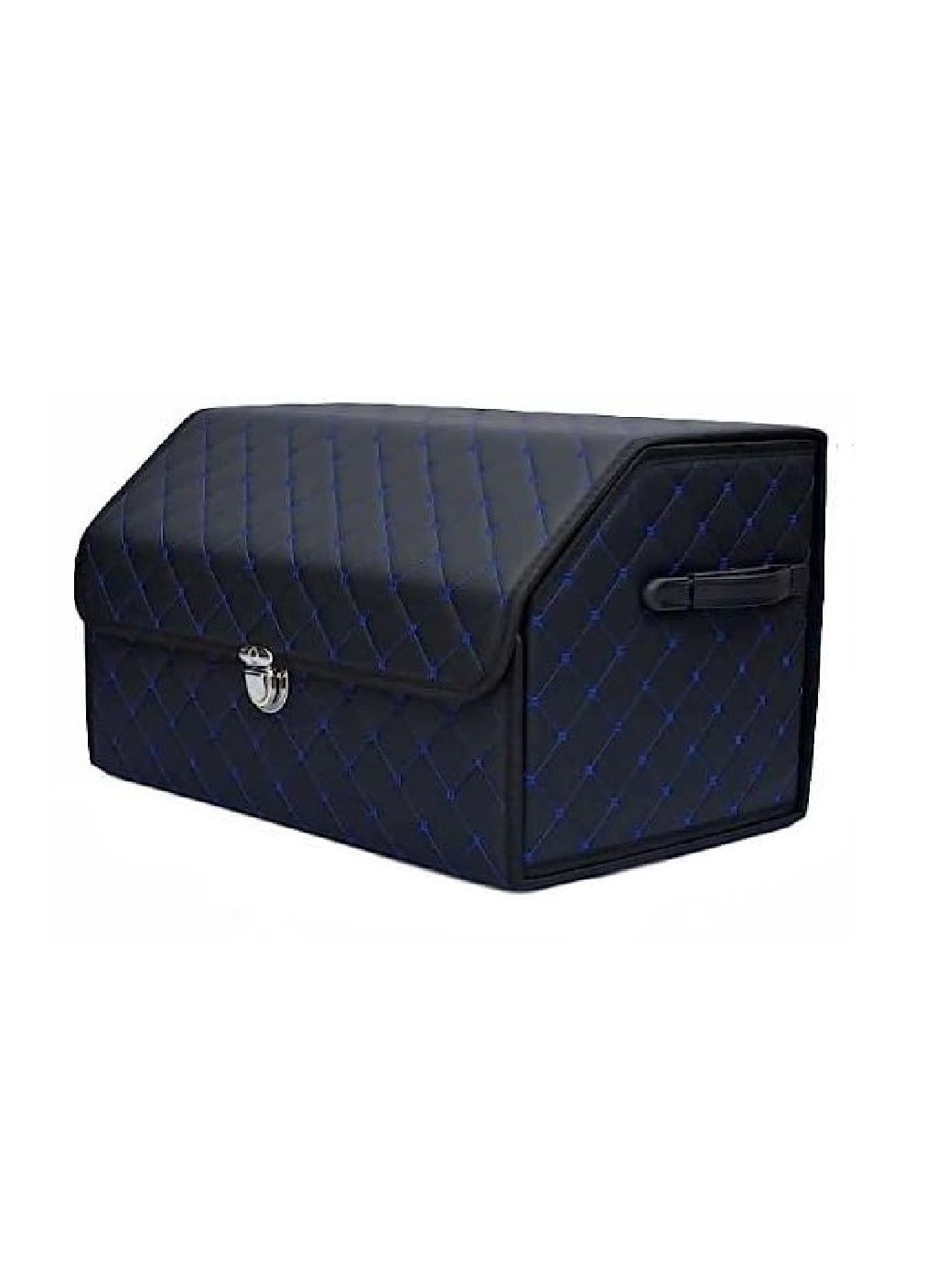 Органайзер сумка бокс кейс в багажник автомобіля складаний із замком ручками 40х32х30 см (476992-Prob) Чорний із синім рядком Unbranded (293242093)