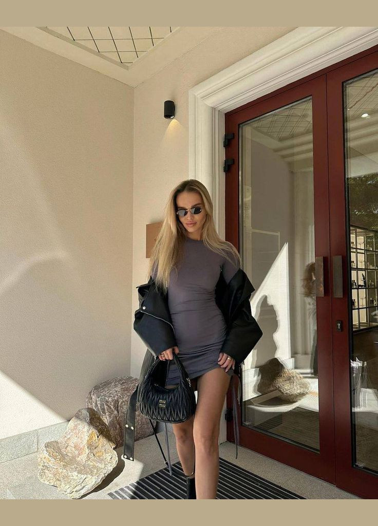 Сіра кежуал сукня Україна однотонна