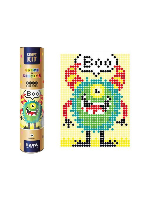 Картина за номерами стікерами в тубусі "Монстрик", 1200 стікерів. 1845 УМНЯШКА (334155236)