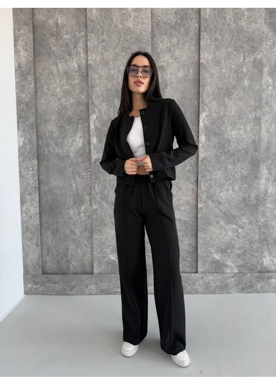 Костюм двійка костюмка гарної якості,бомбер укорочений та штани вільного крою Україна (355793810)