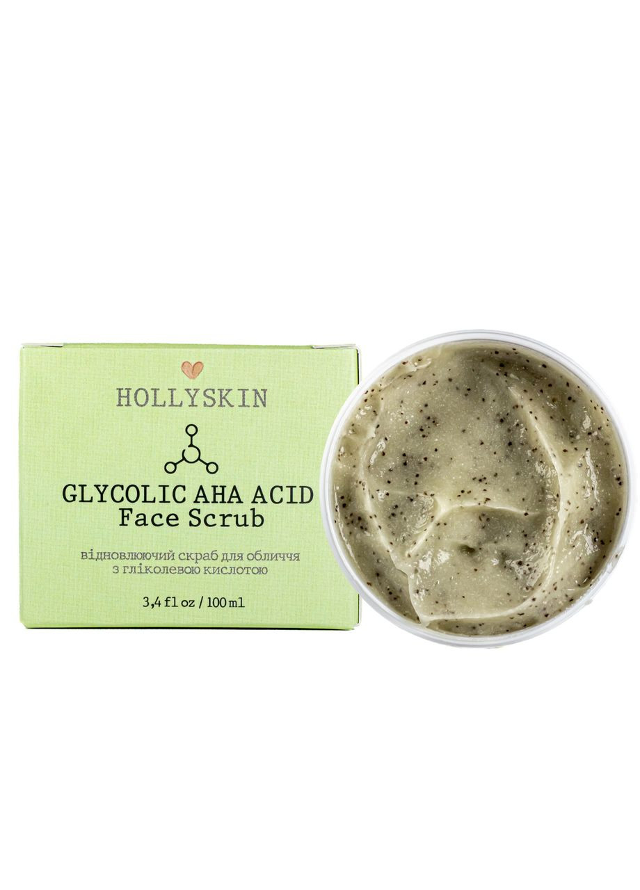 Скраб для лица Glycolic AHA Acid Face Scrub с гликолевой кислотой 100 мл 0208h Hollyskin (367987191)