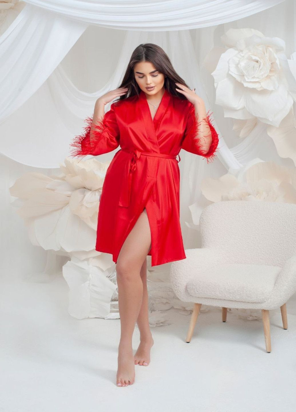 Красная домашний рубашка однотонная Serenade