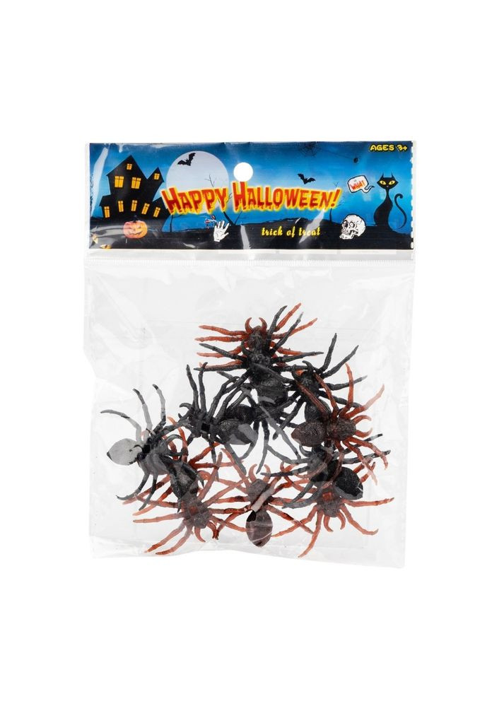 Праздничное украшение декор Halloween Пауки 12 шт 5 см 19242-005 пластик No Brand (361230650)