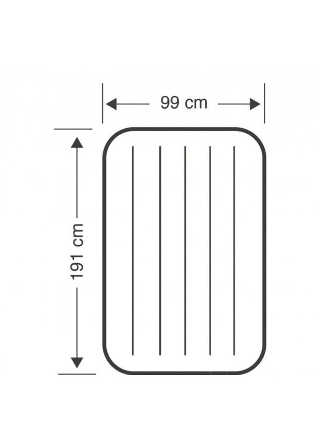 Одноместный надувной матрас для сна и отдыха 64757 c велюровым покрытием 99х191х25 см + ручной наcоc + 1 подушка Intex (350349174)