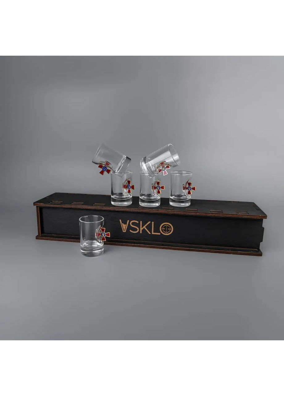 Подарункові чарки для горілки 6 шт (вставки: ЗСУ) для чоловіка, кума, брата Handmade 225-001-057 (366889314)