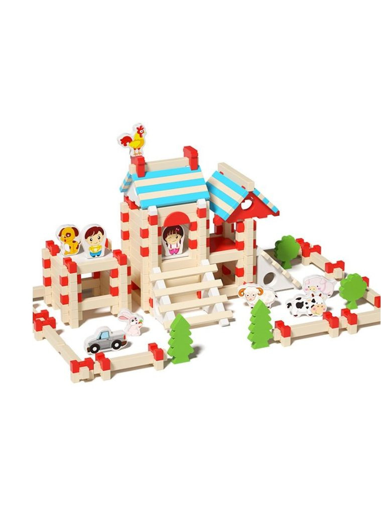 Дерев’яний конструктор Моя Ферма з фігурками 105 деталей + 13 фігур No Brand (358936350)