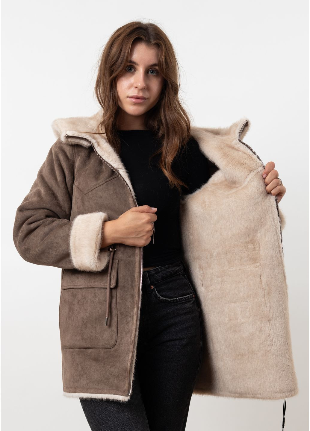 Коричневый зимний Пуховик MissLynx