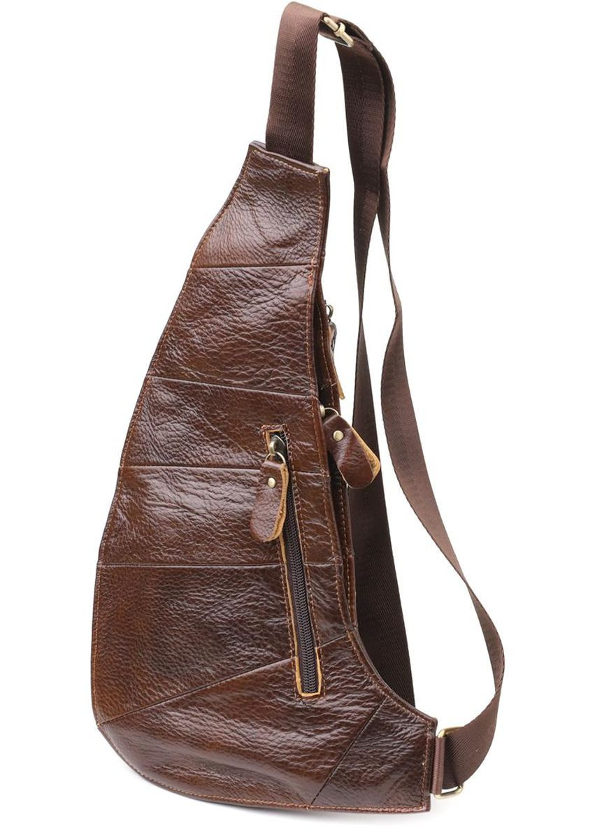 Сумка слинг через плечо мужская кожаная для телефона и для документов большая Коричневый 39014 Vintage (351403619)