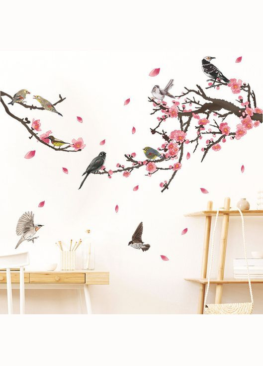 Вінілові наклейки Птахи біля сакури (лист 60 х 90 см) Б267-4 BRUP (323223715)