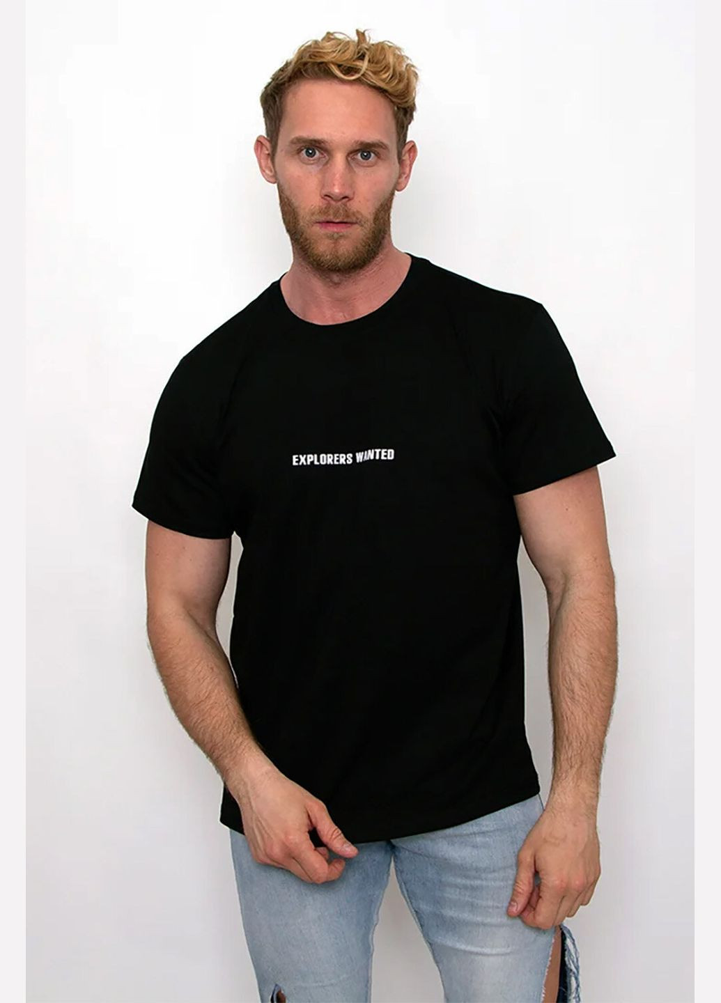 Черная мужская футболка explorer черная Teamv