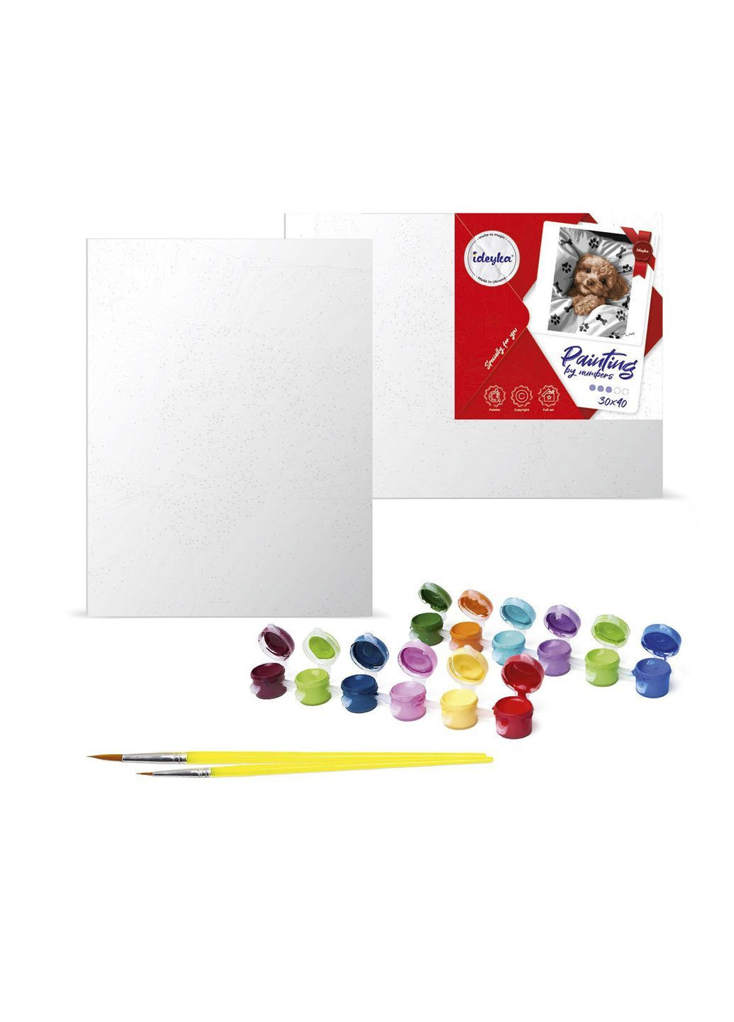 Набір для розпису по номерах "Постер. Пудель і окуляри" 30x40см. колір різнокольоровий CB-00285866 Ідейка (362413501)