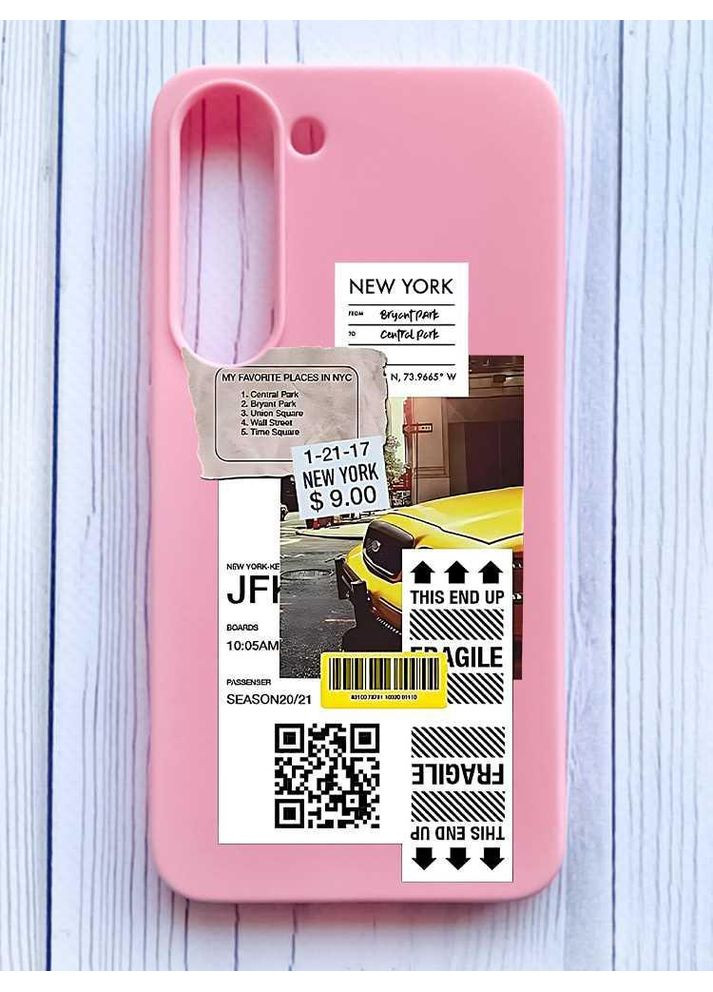 Матовий рожевий чохол на Samsung Galaxy S23 Нью-Йорк. Подорожі (принт 314) Creative (355403804)