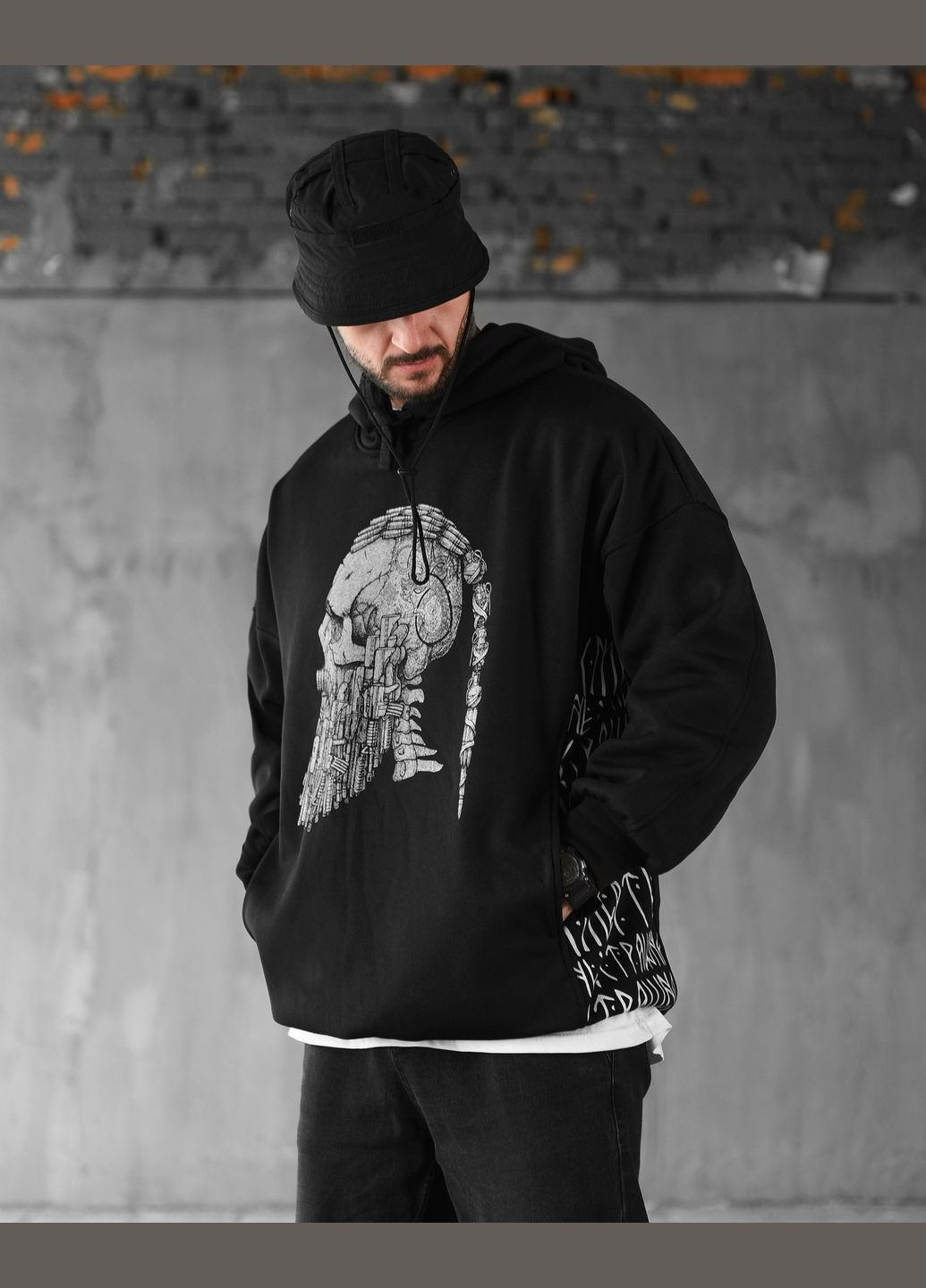 Мужское худи на флисе Викинг черное No Brand (303282375)