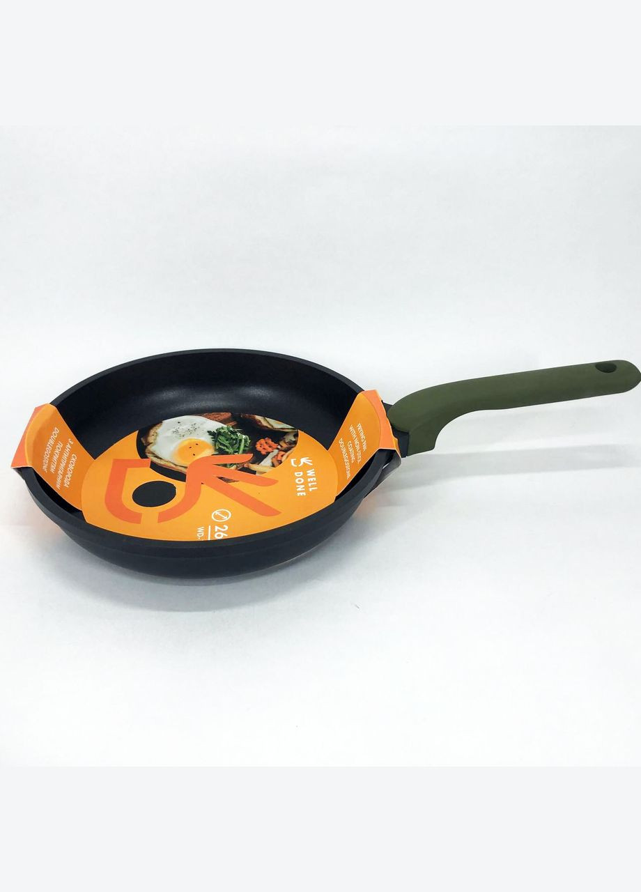 Лита сковорода WD-1046E з покриттям Double Go Stone 26 см, сковорода з індукційним дном Well Done (364709731)