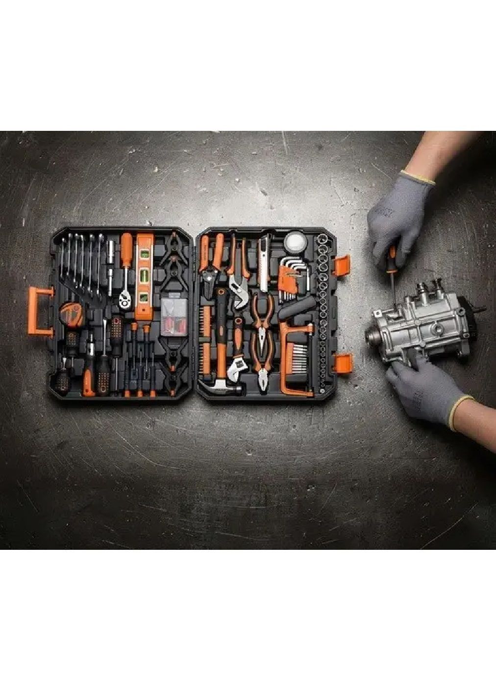 Набір інструментів у кейсі з магнітними наконечниками тріскачкою 3/8″ з механізмом 72T 168 елементів 35×44×9 см (482222-Prob) Unbranded (372077527)