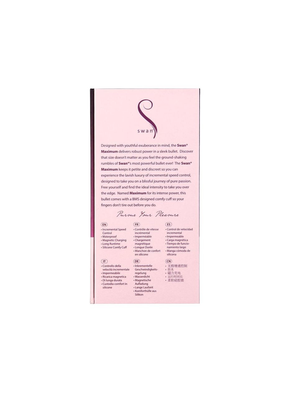 Виброшар Swan Maximum + Comfy Cuff Pink, супермощная, разная интенсивность, силиконовая манжета No Brand (366879189)