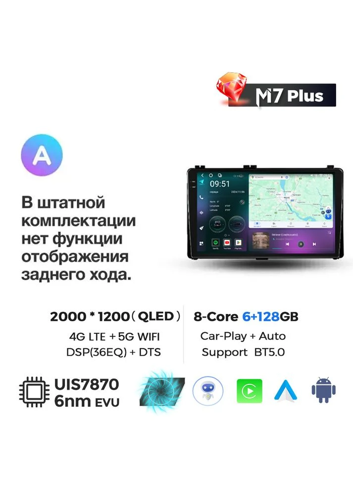 Штатная магнитола M7 Plus Toyota Auris (2017-2018) M7 Plus 360° 6Gb+128Gb CarPlay QleD Mekede (384266189)