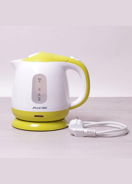 Електрочайник білий з салатовим на 1 л KM-1719A Kamille (337093460)