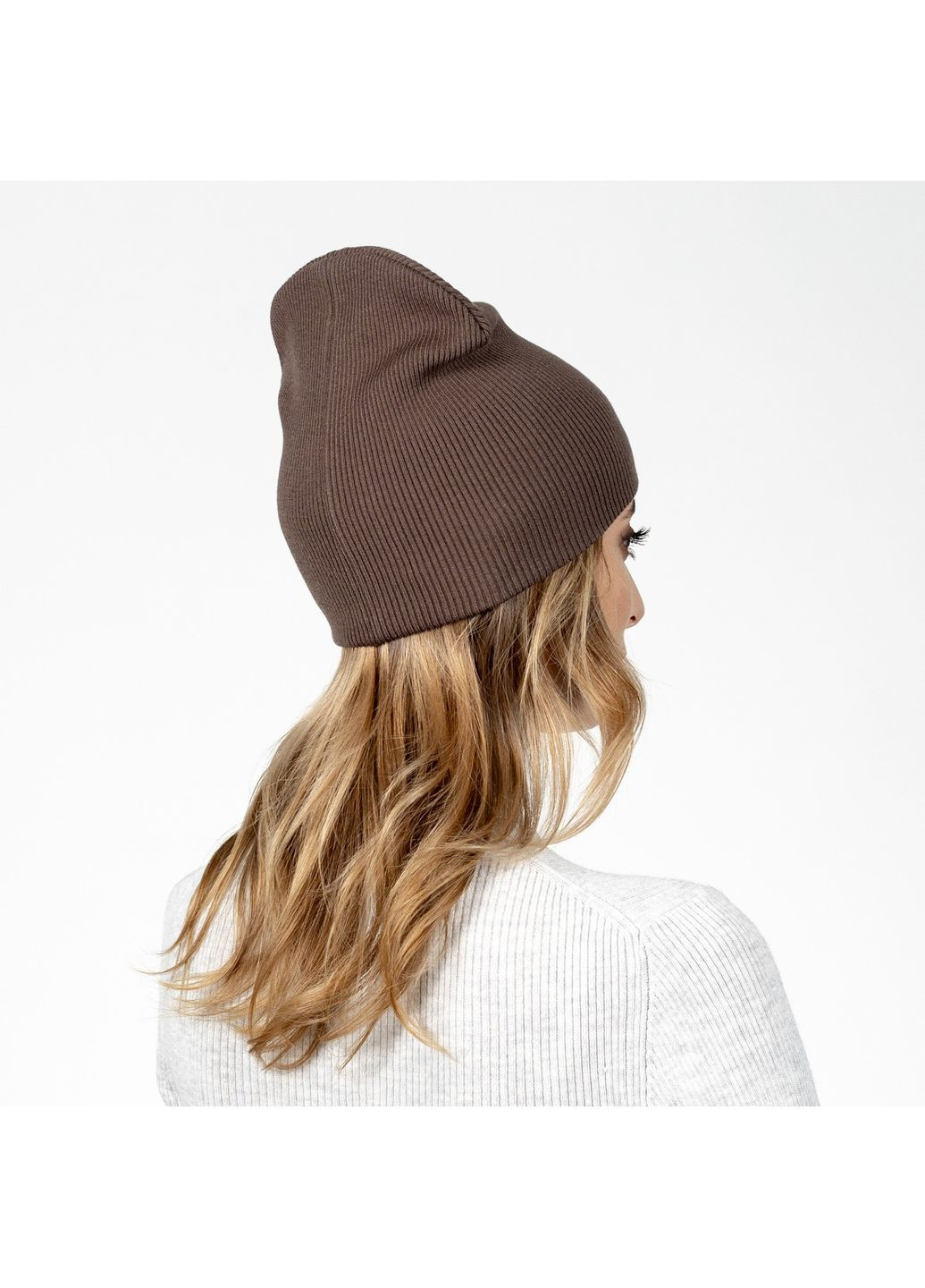 Шапка бини женская вискоза коричневая ЭЛИЗАР LuckyLOOK 584-365 (322790543)