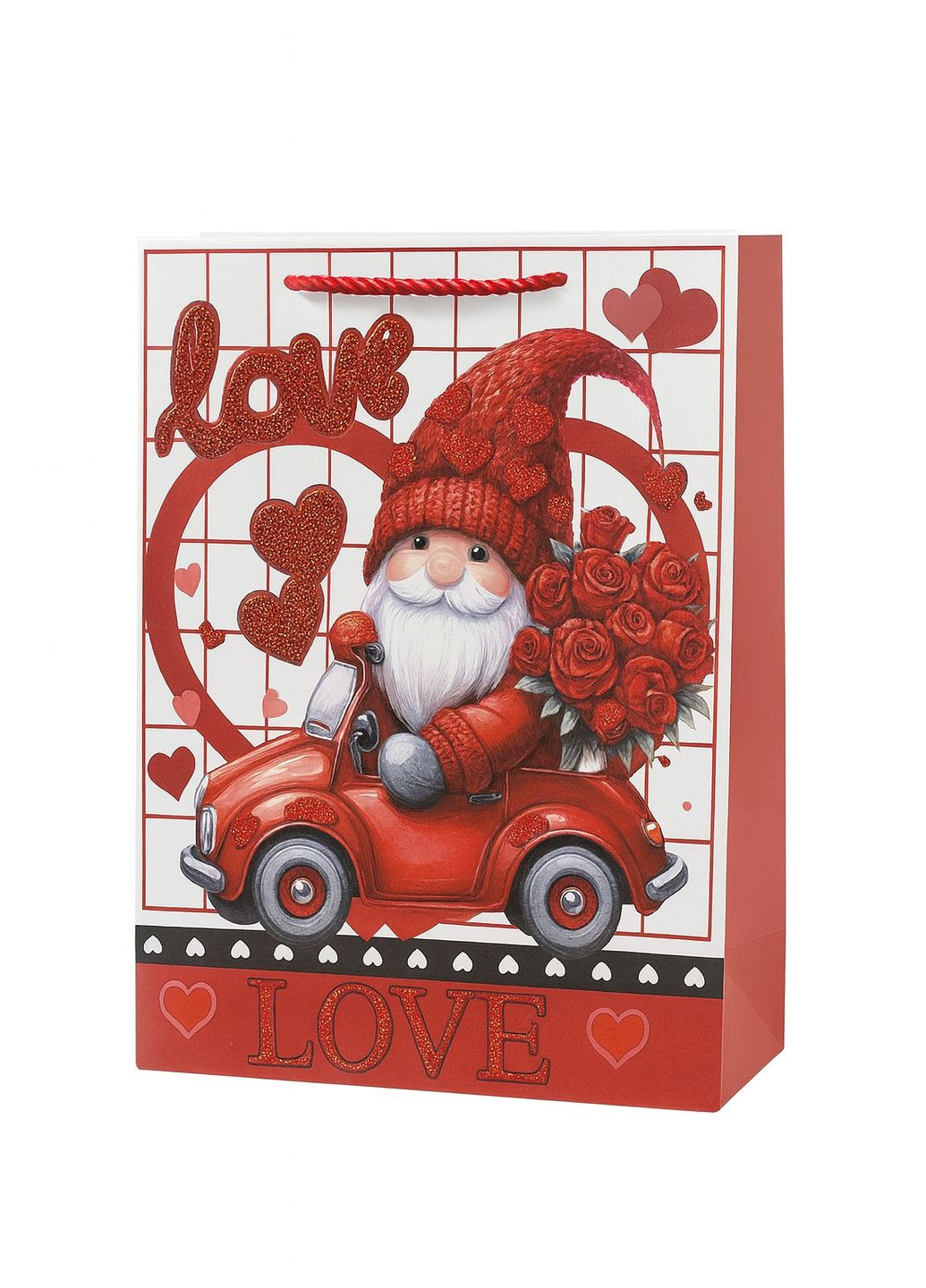Пакет подарунковий паперовий M "Love You" 26*32*10см Home (361665702)