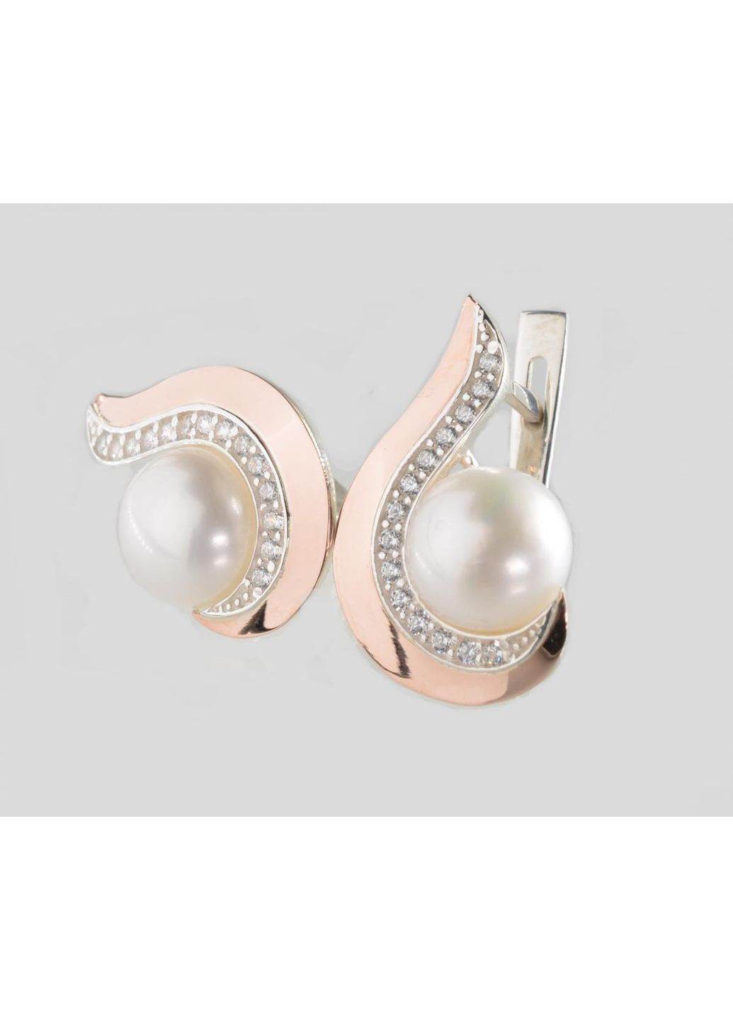 Срібні сережки з золотими пластинами Silver Style (367112621)