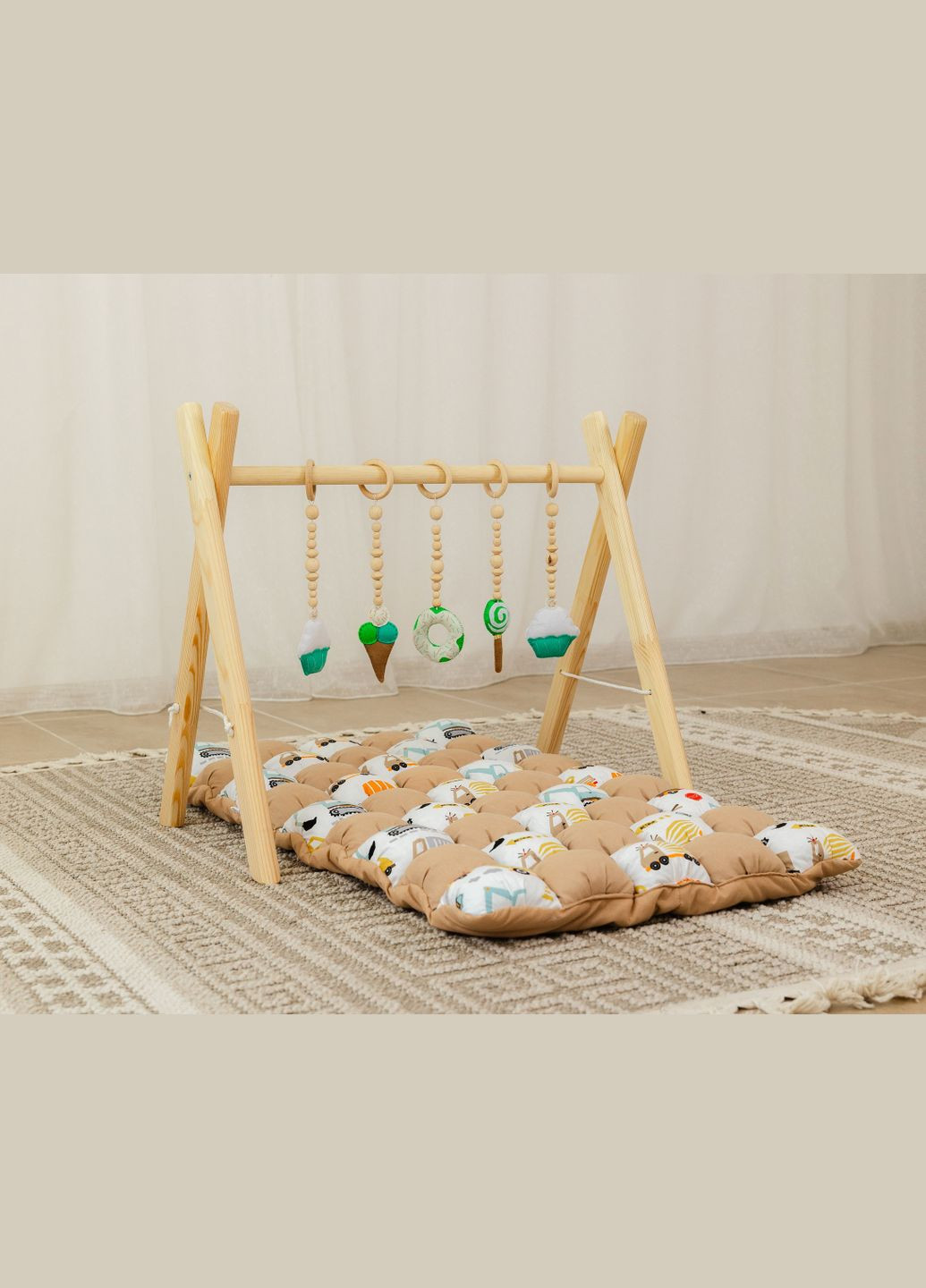 Мобіль дитячий підлоговий XRMASTER BabyGym Ласунка з матрациком Машинки No Brand (347584740)