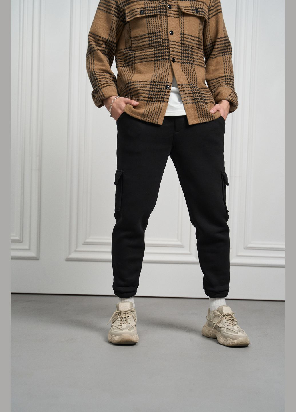 Штани чоловічі з тринитки на флісі "Cose" чорні Intruder (312488873)