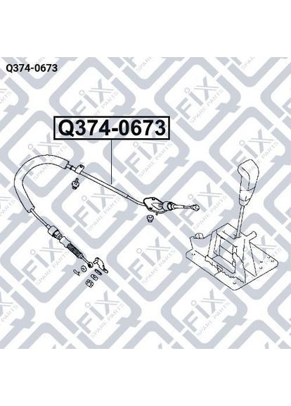 Трос переключения передач Q374-0673, Mitsubishi Pajero 2001-2006, оригинал OEM MR581204 Q-FIX (354823074)