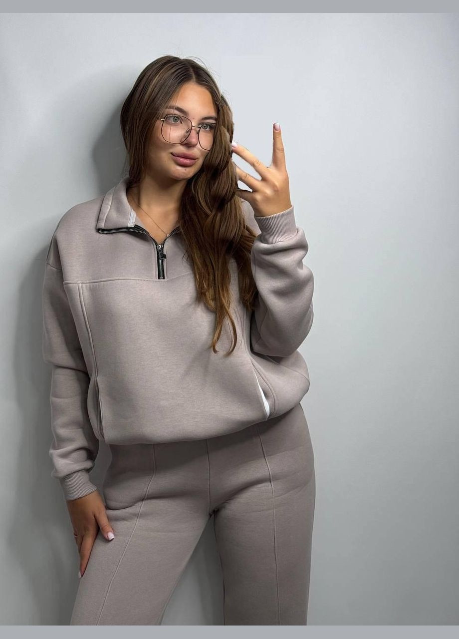 Спортивний костюм КОКЕТКА на флісі із затяжками ( ) Капучіно V.Velika (316632371)