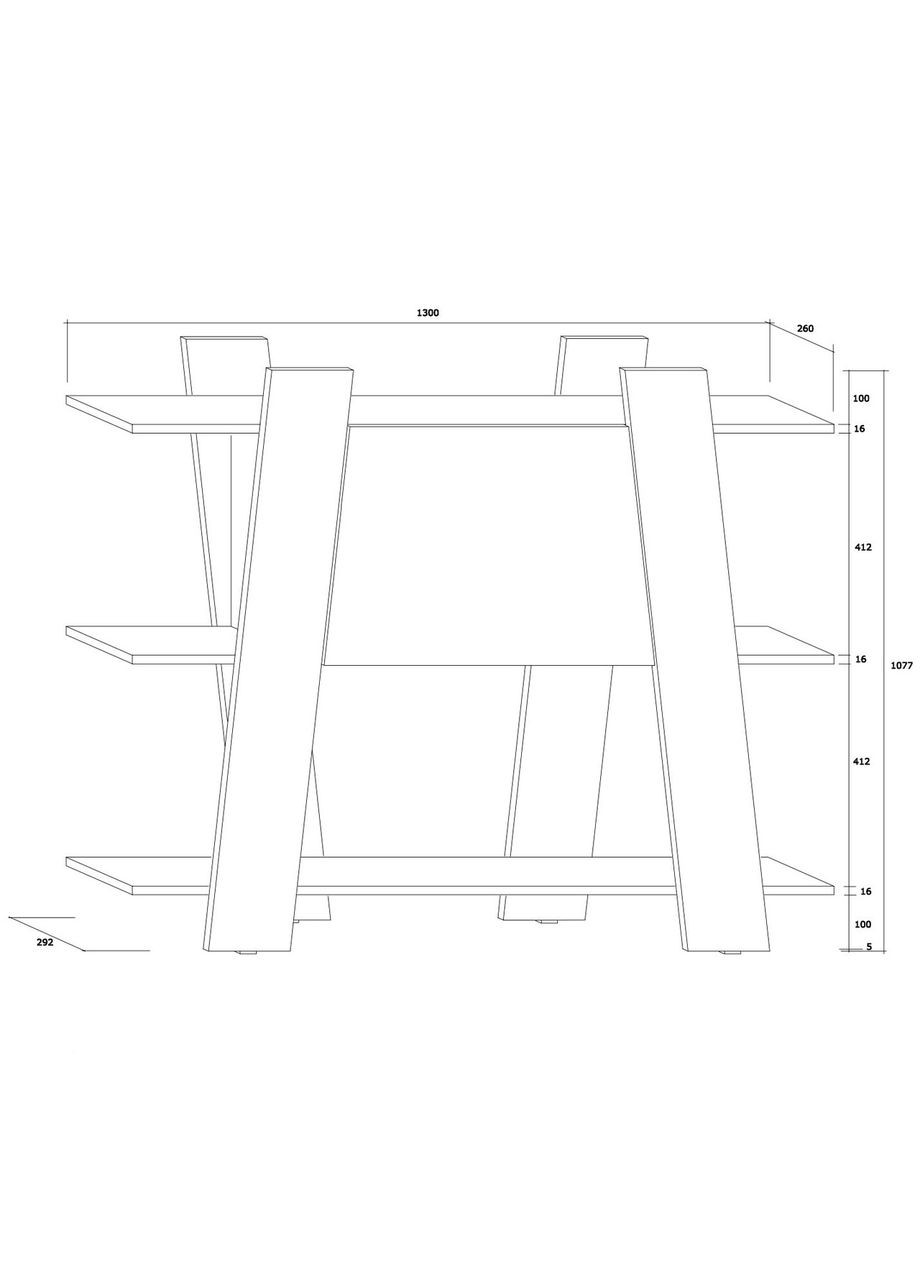 Стелаж кухонний з дерева Еверлі 3 шеббі (СТА-318621) No Brand (327845633)