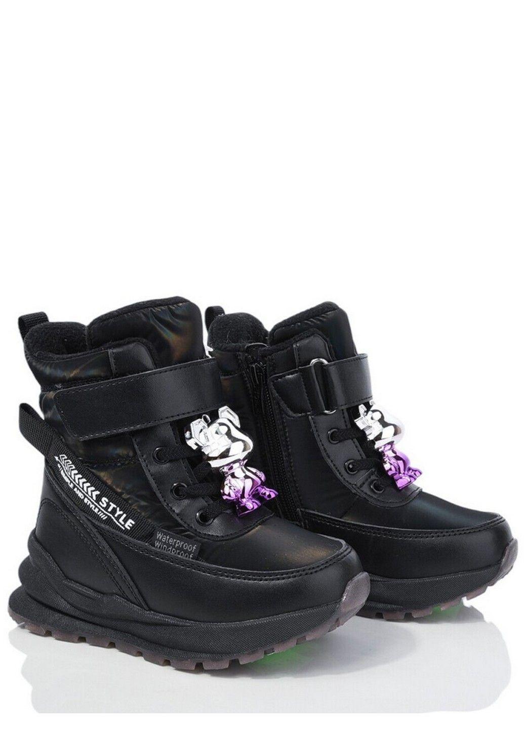 Черные кэжуал зимние сноубутсы на овчине n11192b Tom.M