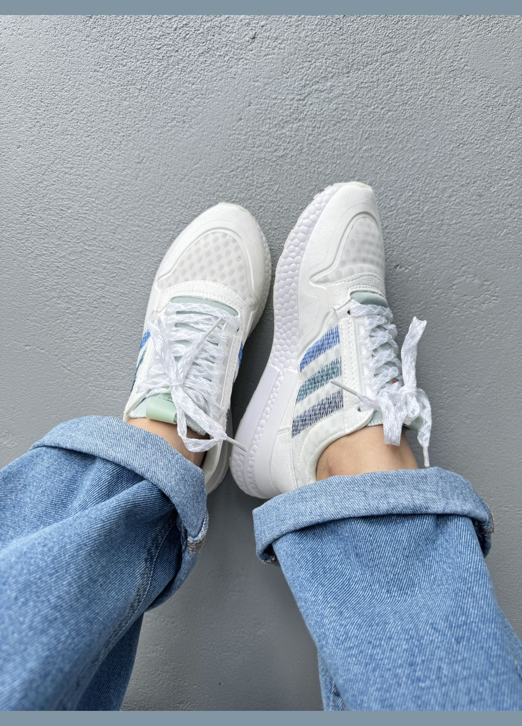 Белые демисезонные кроссовки мужские и женские adidas zx 500 rm white | адидас zx 500 белые No Brand