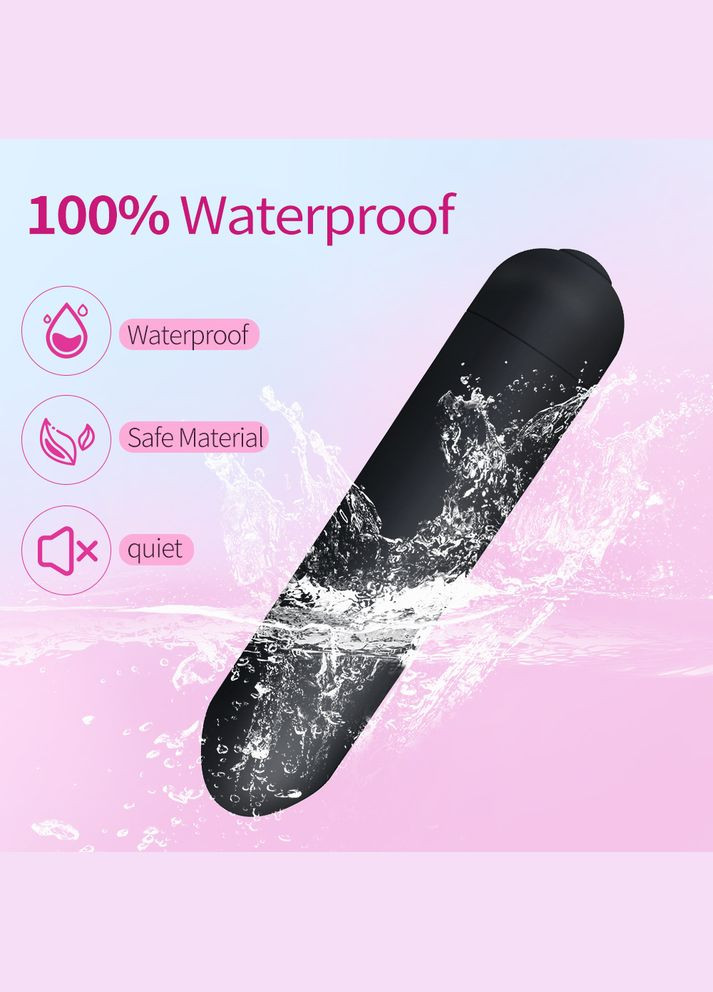 Вибратор-пуля на аккумуляторе, компактный черного цвета 10152 No Brand (315439960)