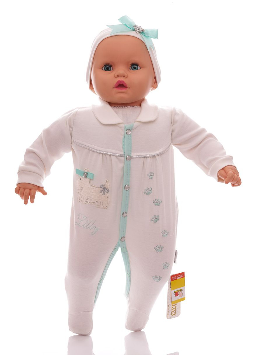 Человечек с повязкой для девочки трикотажный с Собачкой бирюзовый 56 см (33402) BABYKROHA (297197916)