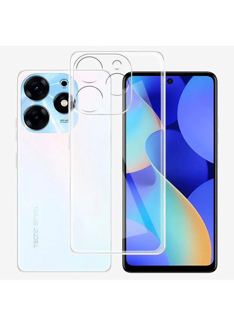 Ультратонкий силиконовый чехол 1,5 мм с защитой камеры для TECNO Spark 10 Epik (308981489)
