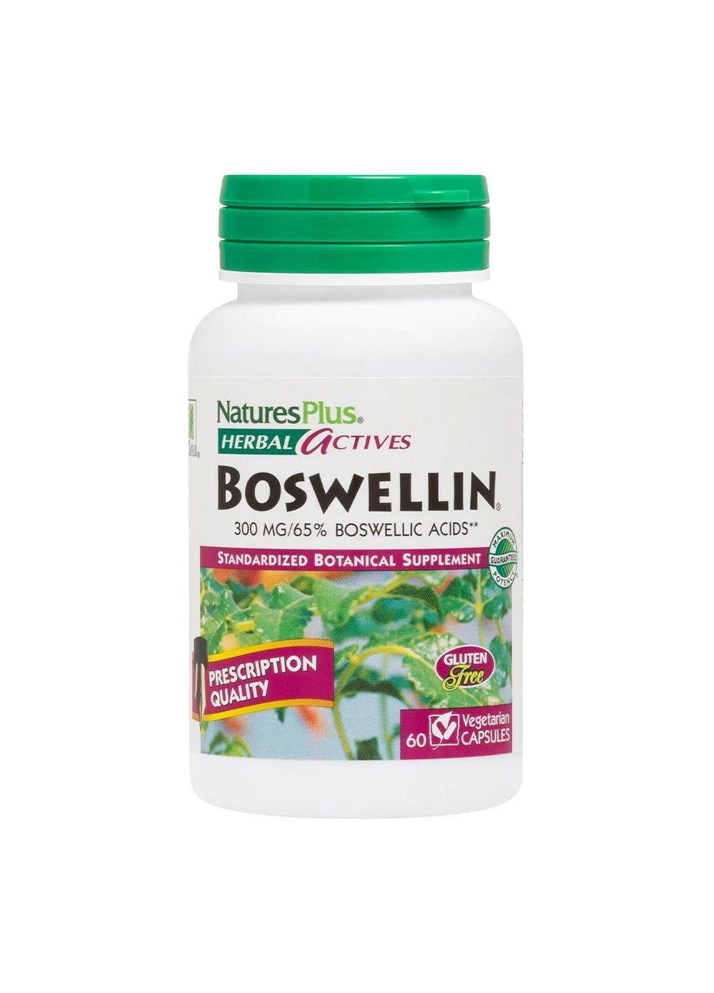 Натуральна добавка Herbal Actives Boswellin 300 mg, 60 вегакапсул Natures Plus (293478300)