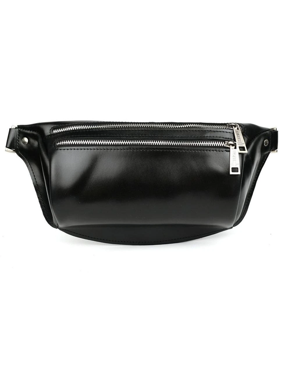 Напоясна шкіряна сумка бананка чорна 2 відділення 53365 TARWA (378162165)