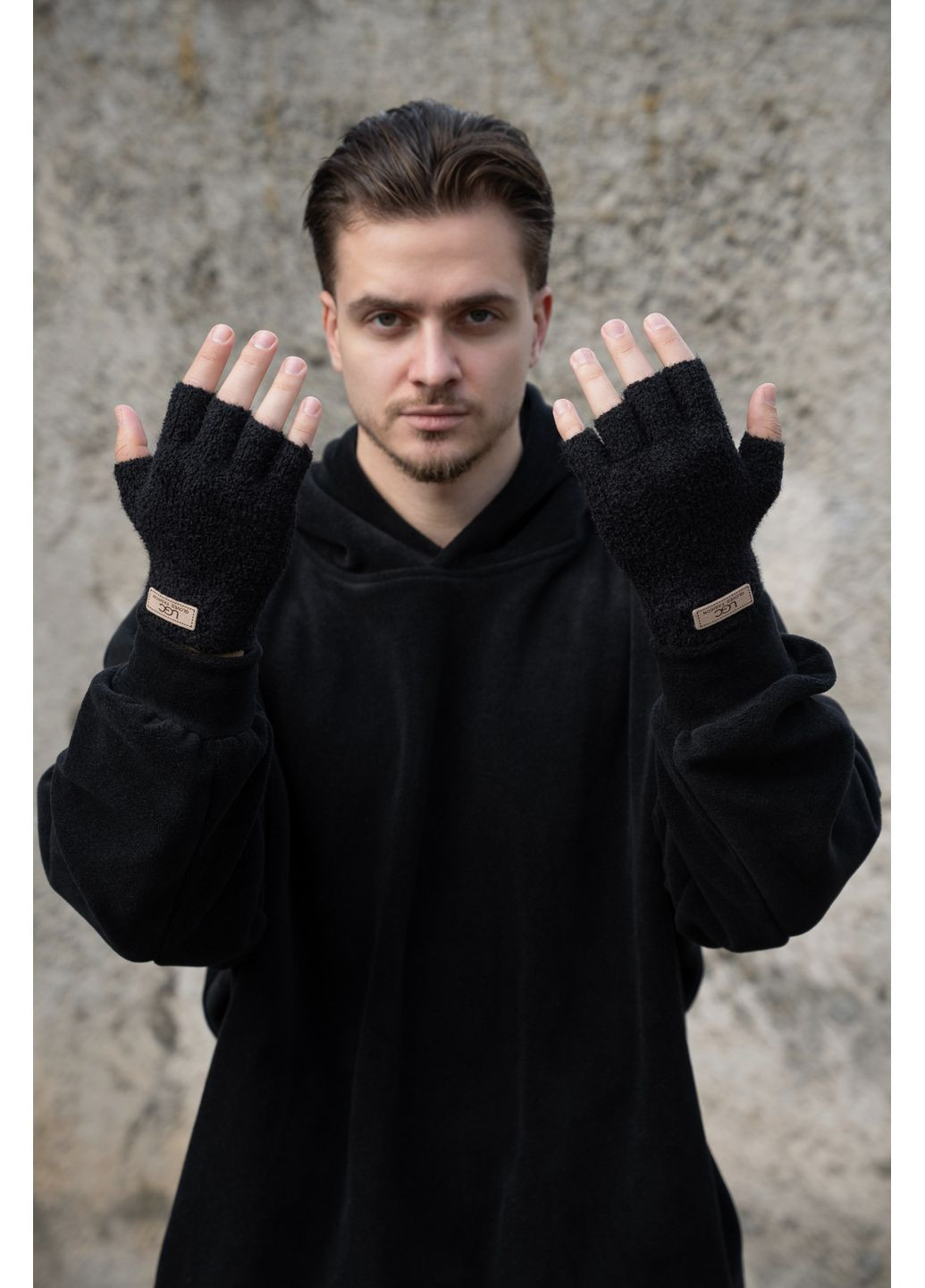 Мужские теплые зимние меховые перчатки без пальцев перчатки 7-52А UGC Without (363022192)