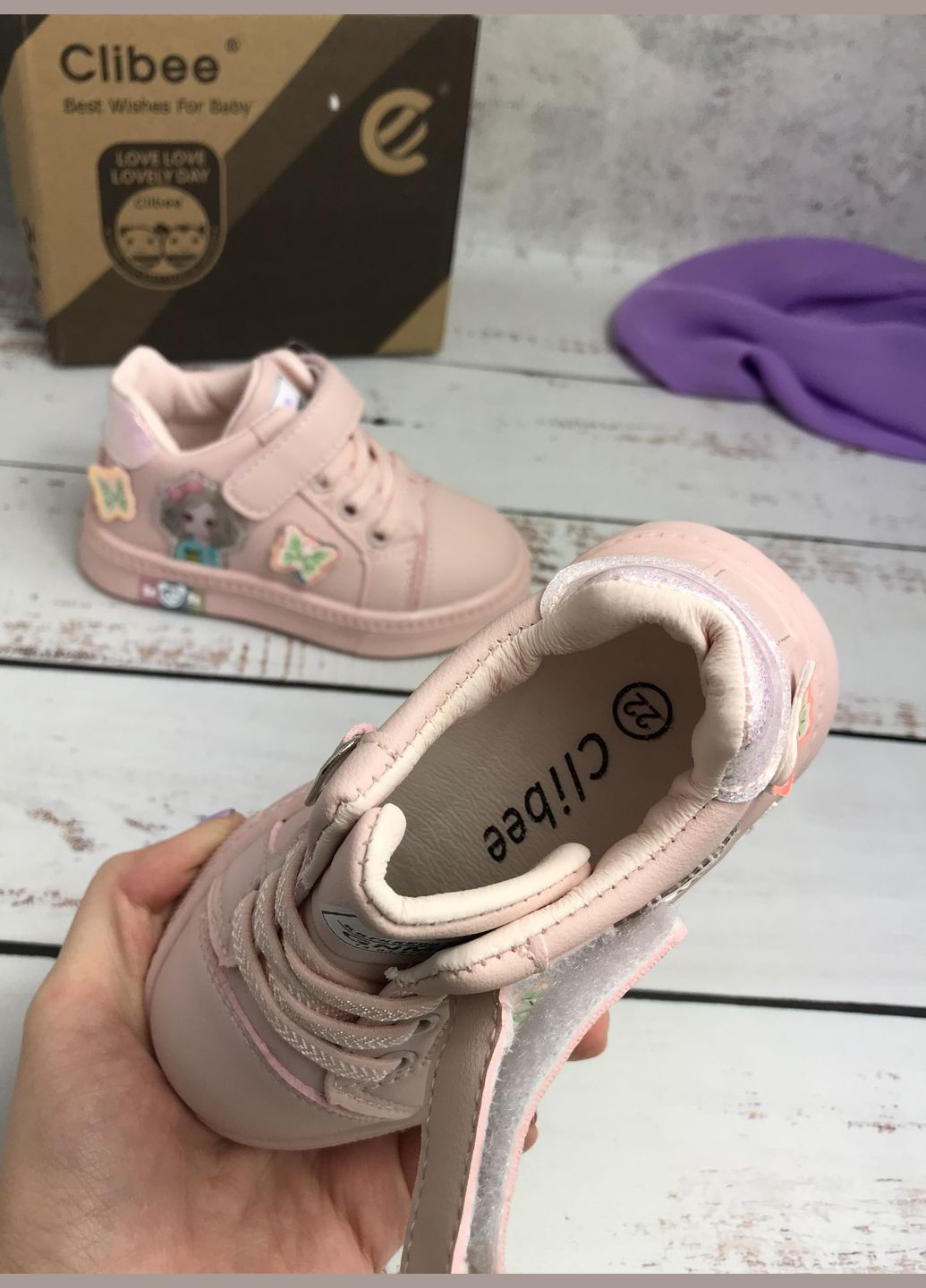 Рожеві осінні кросівки хайтопи дитячі для дівчинки рожевий (783) Clibee